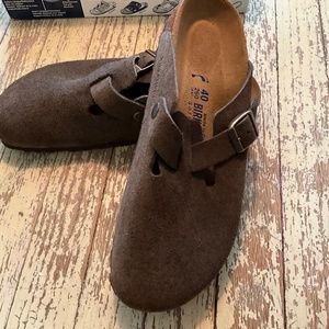 Birkenstock, Boston mocha suede, sz 40 narrow